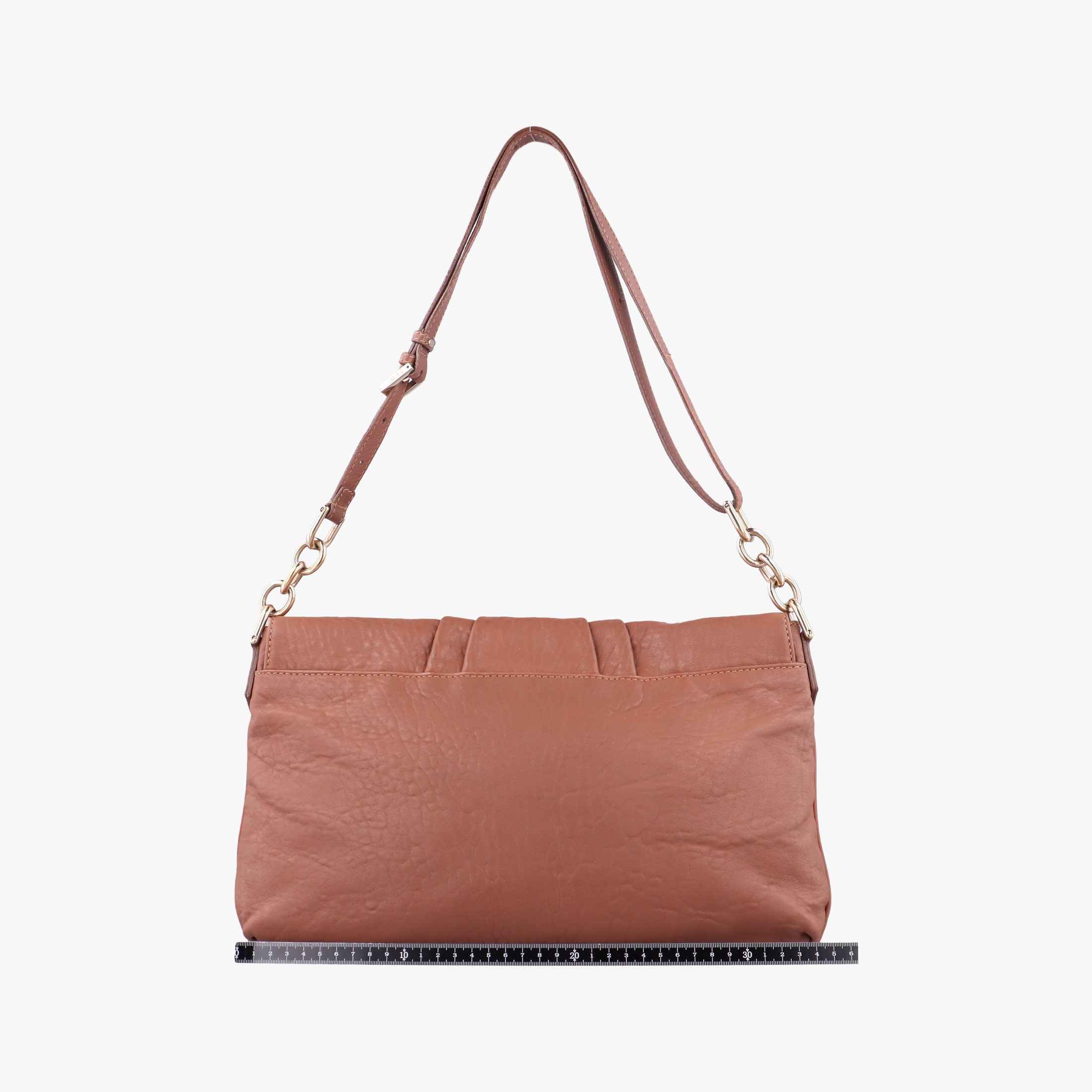 Pre-owned Fendi Mia Flap Brown Leather 8BT163 shoulderbag | stylenewstar