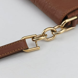 Pre-owned Fendi Mia Flap Brown Leather 8BT163 shoulderbag | stylenewstar