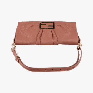 Pre-owned Fendi Mia Flap Brown Leather 8BT163 shoulderbag | stylenewstar