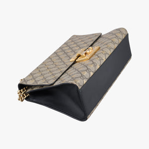 Pre-owned Gucci Padlock Beige x Black PVC coated canvas x Leather 409486 shoulderbag | stylenewstar