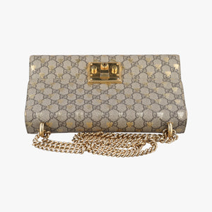 Pre-owned Gucci Padlock Beige x Black PVC coated canvas x Leather 409486 shoulderbag | stylenewstar