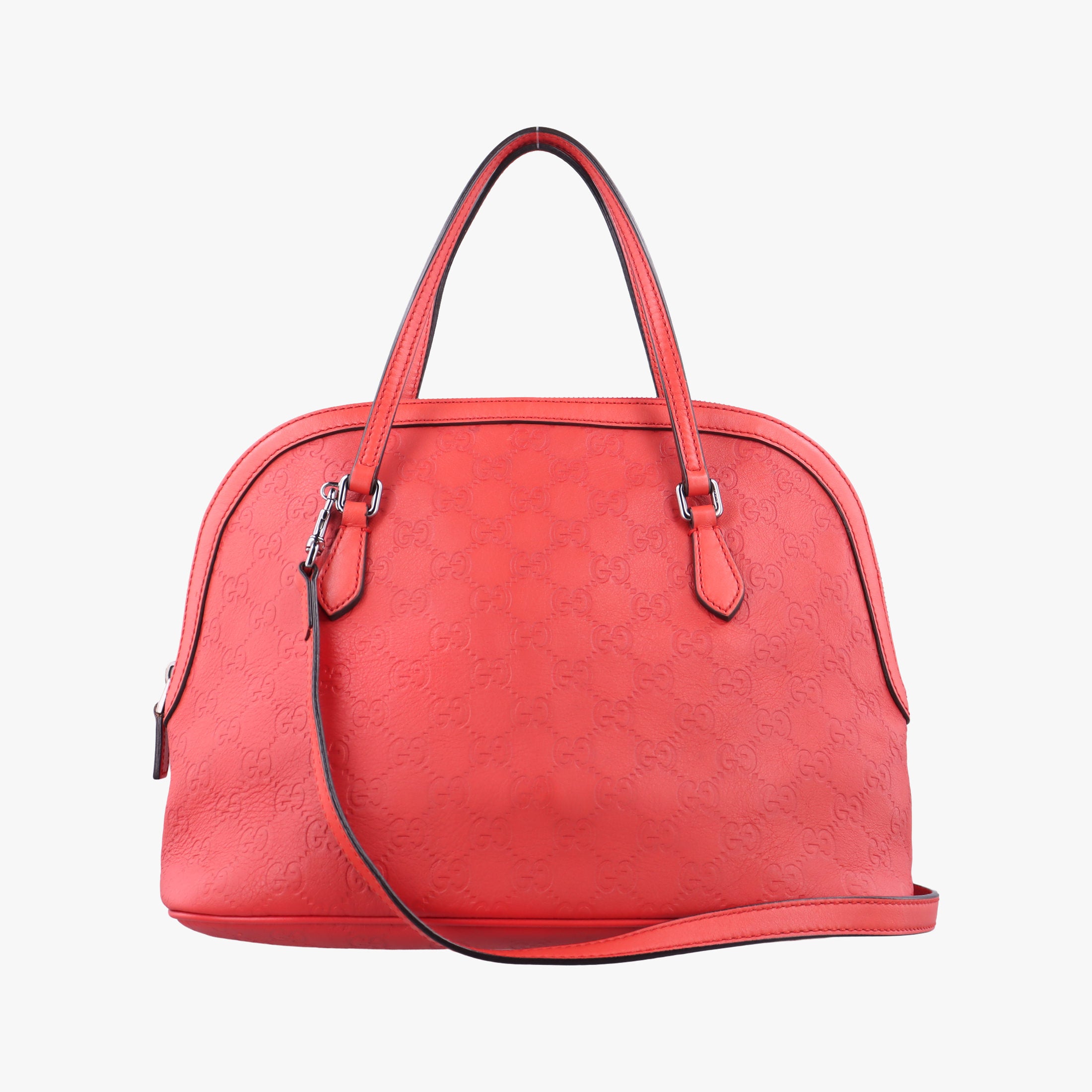 Pre-owned Gucci Microguccissima dome Red Leather 420023 shoulderbag | stylenewstar