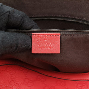 Pre-owned Gucci Microguccissima dome Red Leather 420023 shoulderbag | stylenewstar