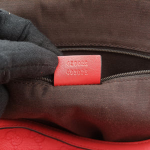 Pre-owned Gucci Microguccissima dome Red Leather 420023 shoulderbag | stylenewstar
