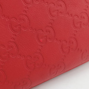 Pre-owned Gucci Microguccissima dome Red Leather 420023 shoulderbag | stylenewstar