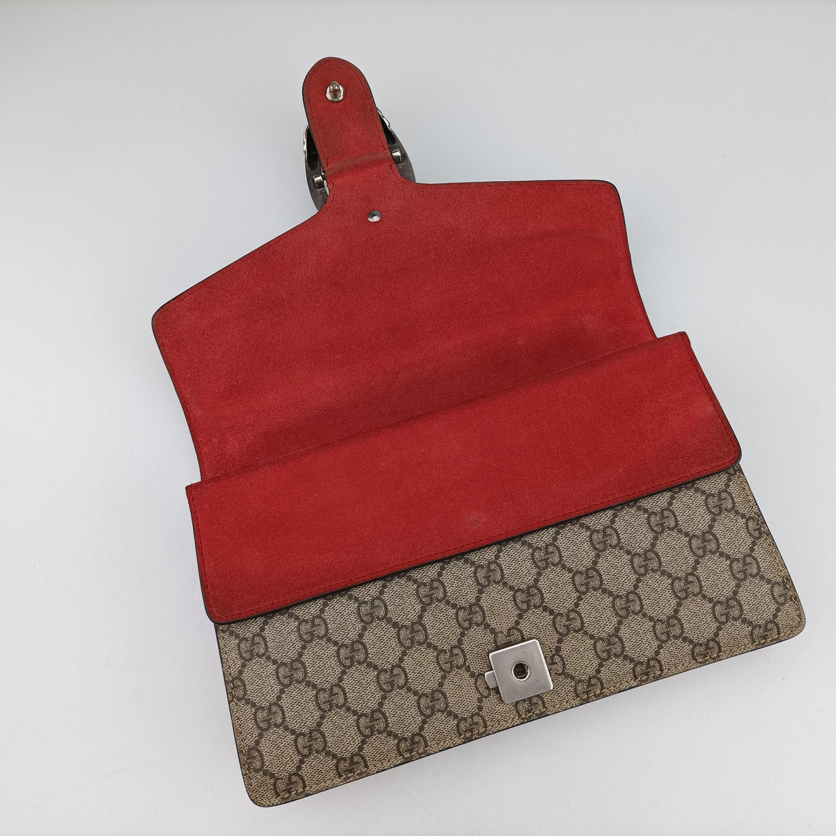 Pre-owned Gucci Dionysus Beige x Red PVC coated canvas×suede 400249 shoulderbag | stylenewstar