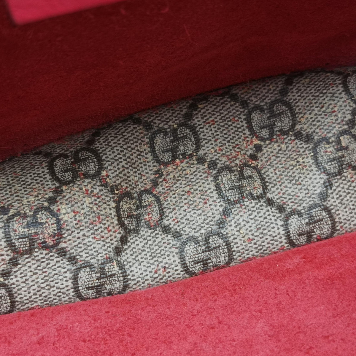 Pre-owned Gucci Dionysus Beige x Red PVC coated canvas×suede 400249 shoulderbag | stylenewstar