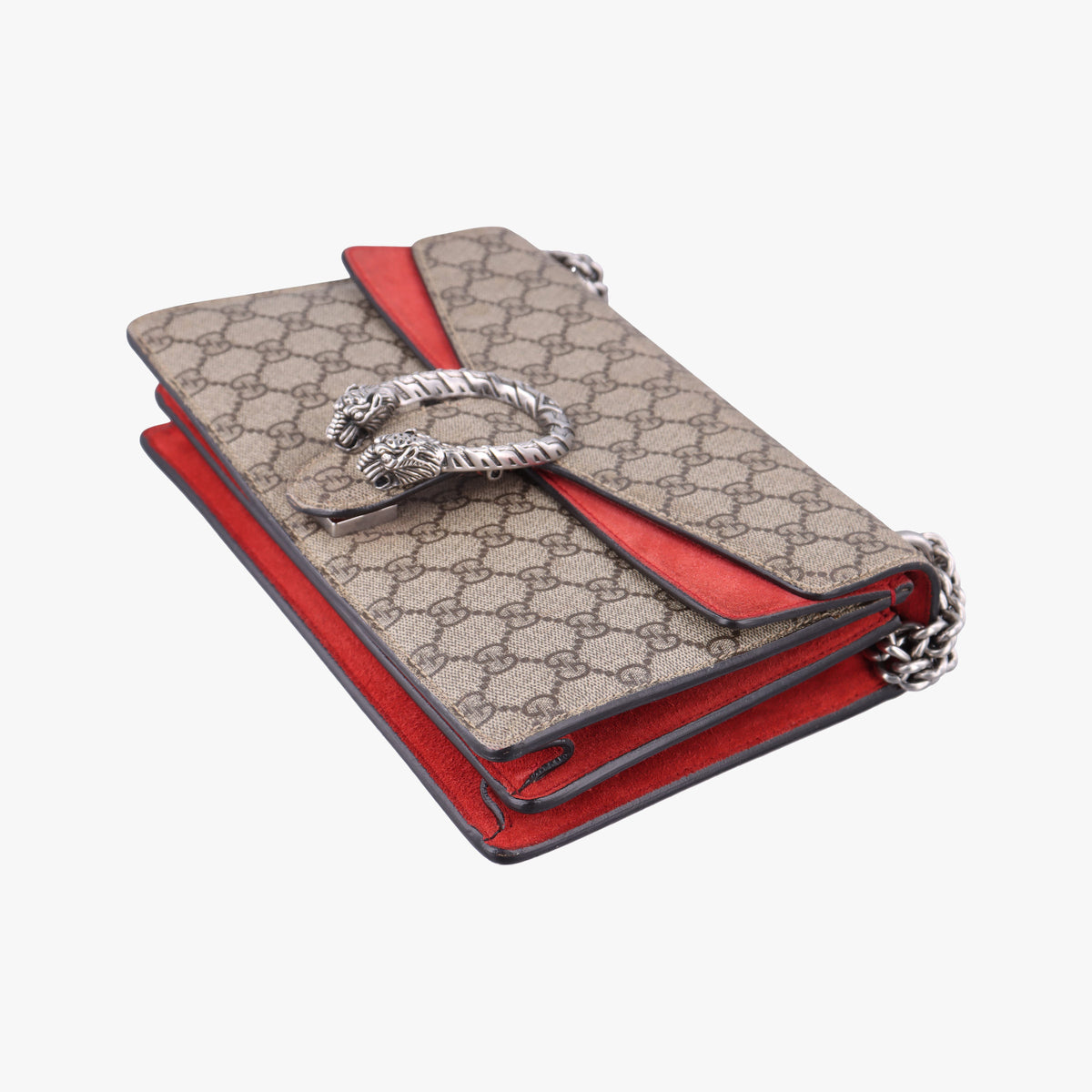 Pre-owned Gucci Dionysus Beige x Red PVC coated canvas×suede 400249 shoulderbag | stylenewstar