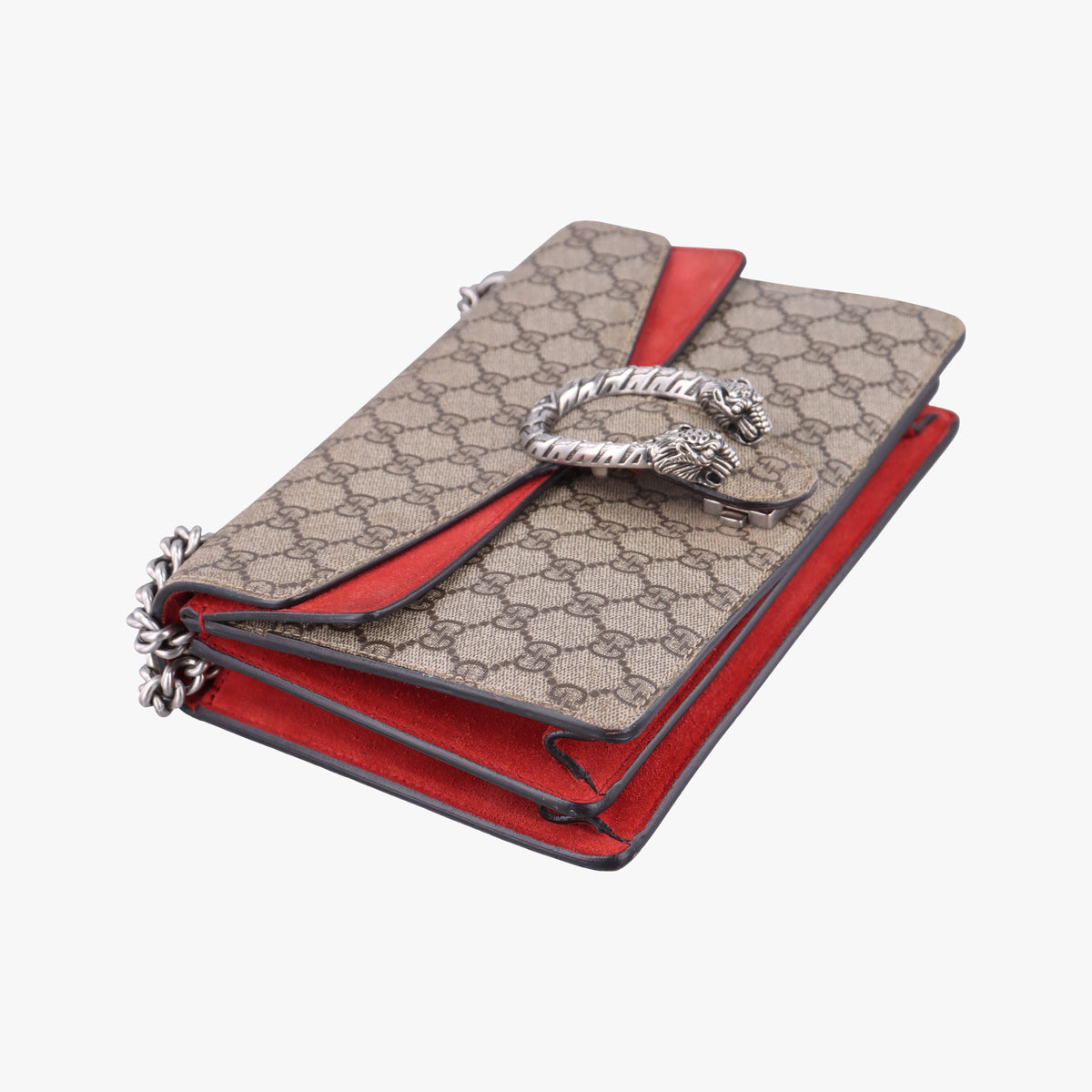 Pre-owned Gucci Dionysus Beige x Red PVC coated canvas×suede 400249 shoulderbag | stylenewstar