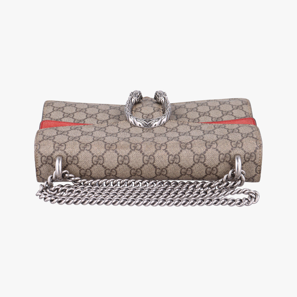 Pre-owned Gucci Dionysus Beige x Red PVC coated canvas×suede 400249 shoulderbag | stylenewstar