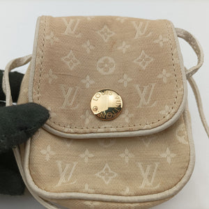Pre-owned Louis Vuitton Cancun Pochette Dune x Ivory Monogram Mini Lin Cotton M95312 shoulderbag | stylenewstar