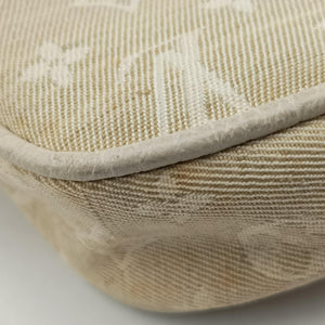 Pre-owned Louis Vuitton Cancun Pochette Dune x Ivory Monogram Mini Lin Cotton M95312 shoulderbag | stylenewstar