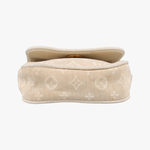 Pre-owned Louis Vuitton Cancun Pochette Dune x Ivory Monogram Mini Lin Cotton M95312 shoulderbag | stylenewstar