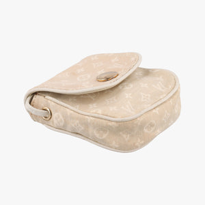 Pre-owned Louis Vuitton Cancun Pochette Dune x Ivory Monogram Mini Lin Cotton M95312 shoulderbag | stylenewstar