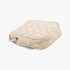 Pre-owned Louis Vuitton Cancun Pochette Dune x Ivory Monogram Mini Lin Cotton M95312 shoulderbag | stylenewstar