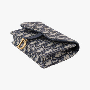 Pre-owned Christian Dior Saddle Navy×Gray Jacquard x Leather  bum bag/waist bag | stylenewstar