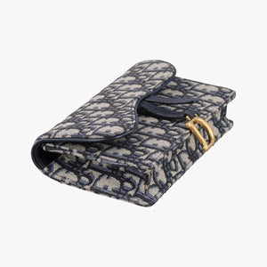 Pre-owned Christian Dior Saddle Navy×Gray Jacquard x Leather  bum bag/waist bag | stylenewstar