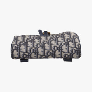 Pre-owned Christian Dior Saddle Navy×Gray Jacquard x Leather  bum bag/waist bag | stylenewstar