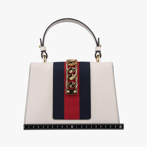 Vintage Gucci Sylvie Ivory×navy×red Leather 470270 shoulderbag | stylenewstar