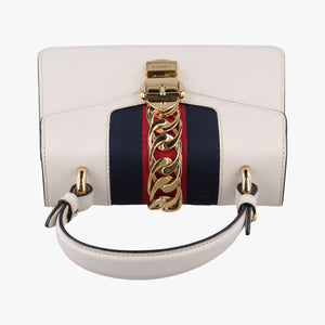 Vintage Gucci Sylvie Ivory×navy×red Leather 470270 shoulderbag | stylenewstar