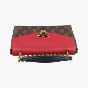 Pre-owned Louis Vuitton SAINT PLACIDE brown×CERISE Monogram Canvas×calf leather M43713 shoulderbag | stylenewstar