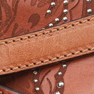 Pre-owned Red Valentino Studded Turn-Lock Brown Leather  shoulderbag | stylenewstar
