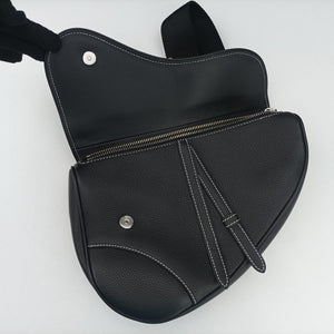 Secondhand Christian Dior saddle Black leather  bum bag/waist bag | stylenewstar