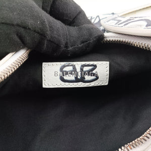 Pre-owned Balenciaga Le Cagole White × Black lambskin  shoulderbag | stylenewstar