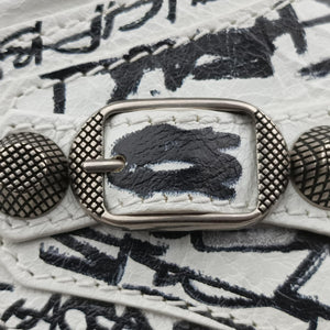 Pre-owned Balenciaga Le Cagole White × Black lambskin  shoulderbag | stylenewstar