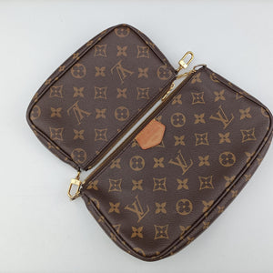 Secondhand Louis Vuitton MULTI POCHETTE ACCESSOIRES brown×khaki Monogram Canvas M44840 shoulderbag | stylenewstar