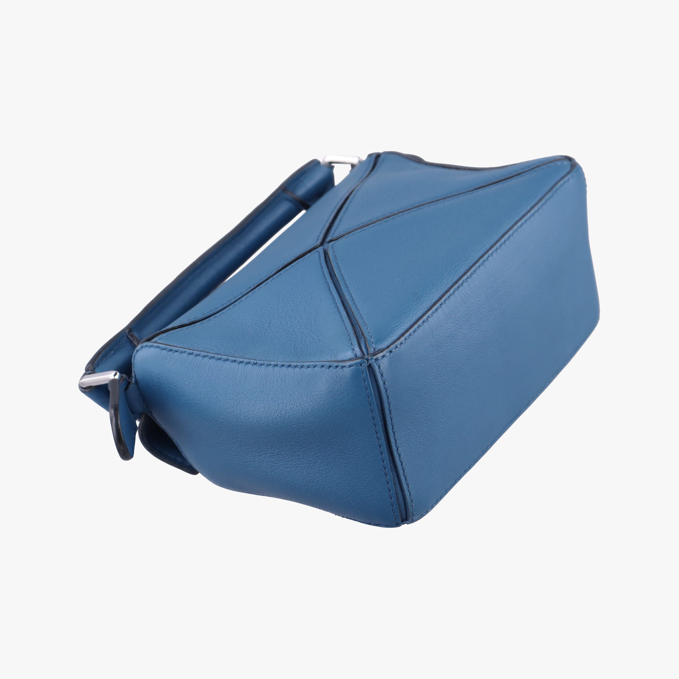 Pre-owned Loewe Puzzle mini Blue Leather  shoulderbag | stylenewstar
