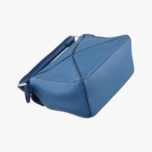 Pre-owned Loewe Puzzle mini Blue Leather  shoulderbag | stylenewstar