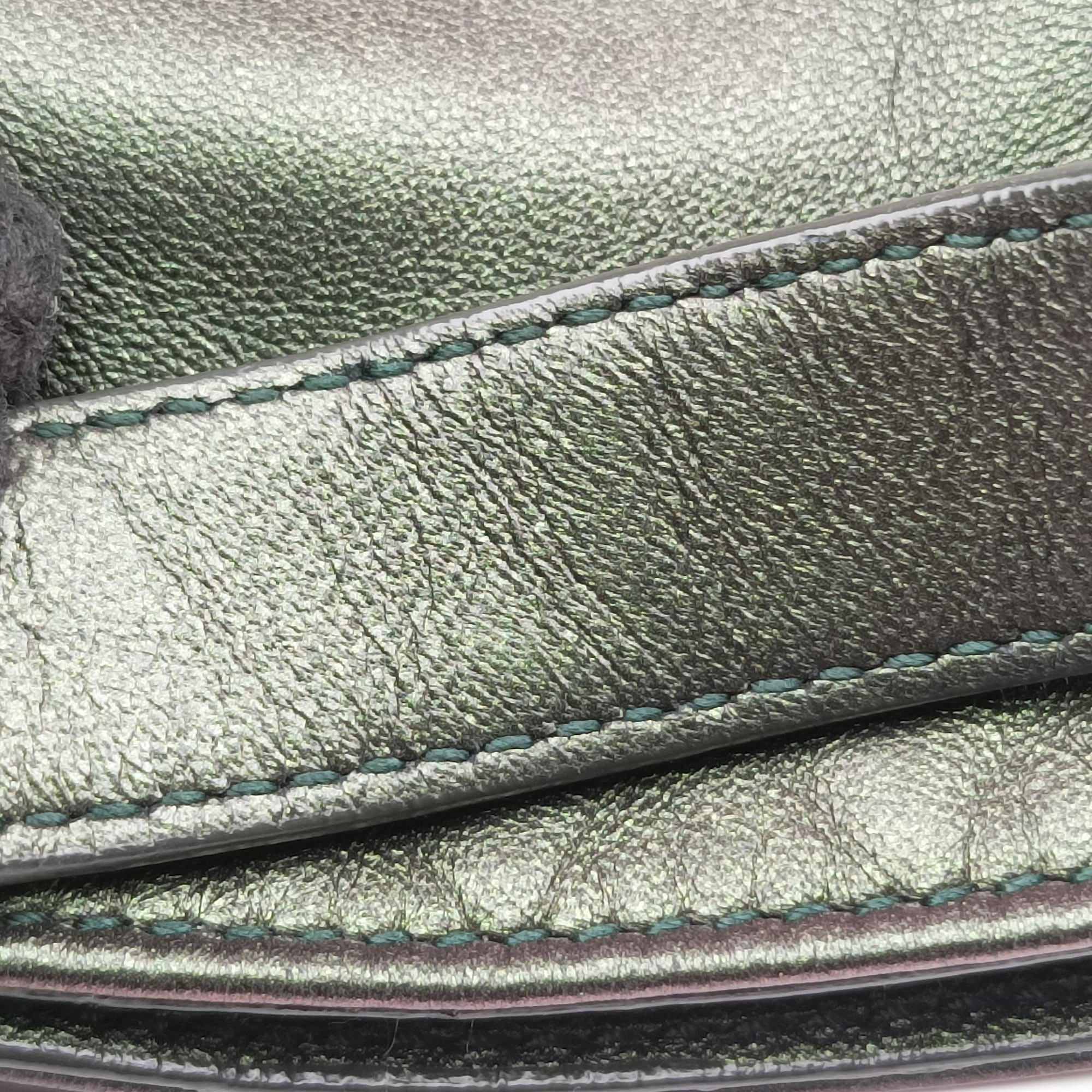 Secondhand Bottega Veneta Iridescent Scarabee Iridescent Multi Pocket Tote  Iridescent Green Leather  shoulderbag | stylenewstar