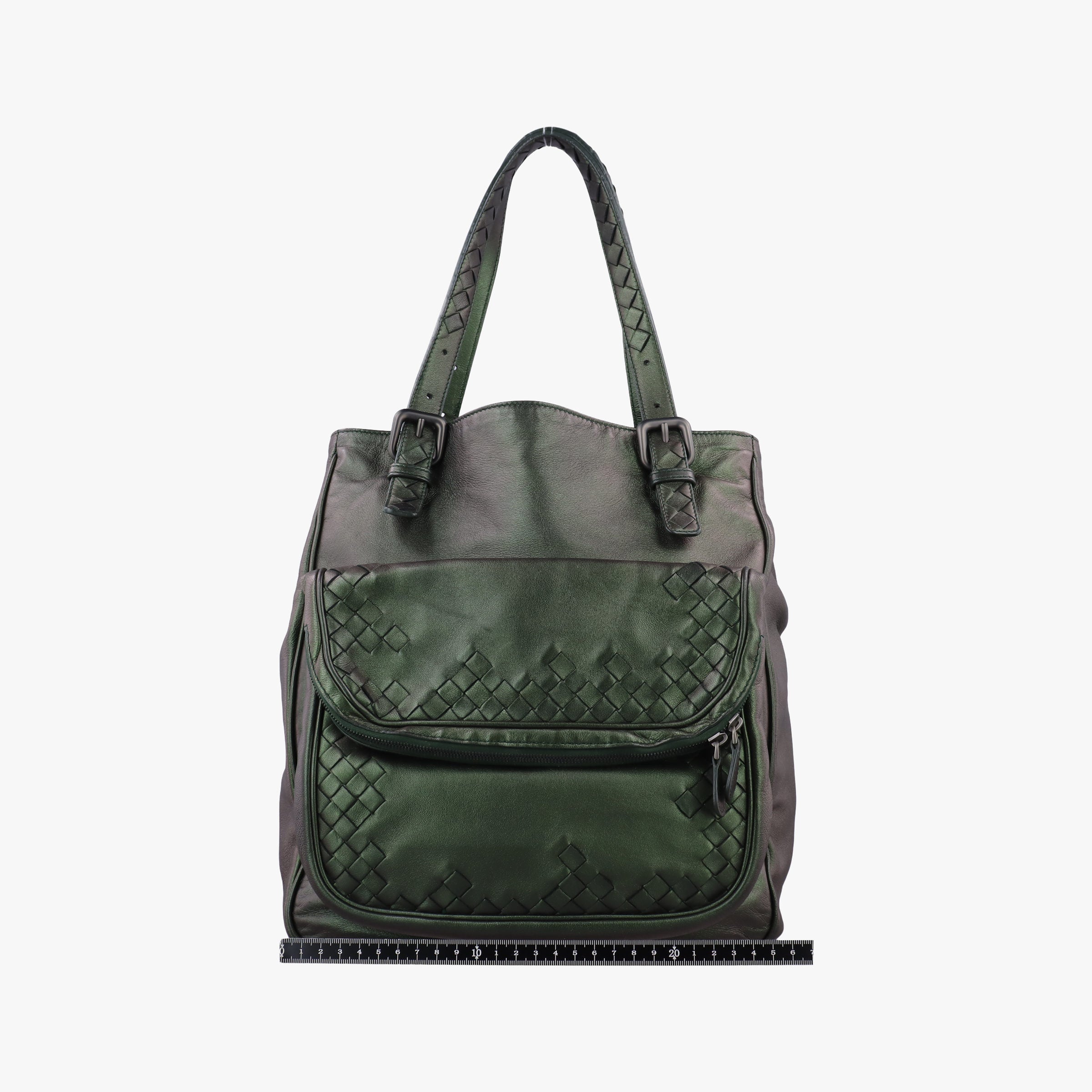 Secondhand Bottega Veneta Iridescent Scarabee Iridescent Multi Pocket Tote  Iridescent Green Leather  shoulderbag | stylenewstar