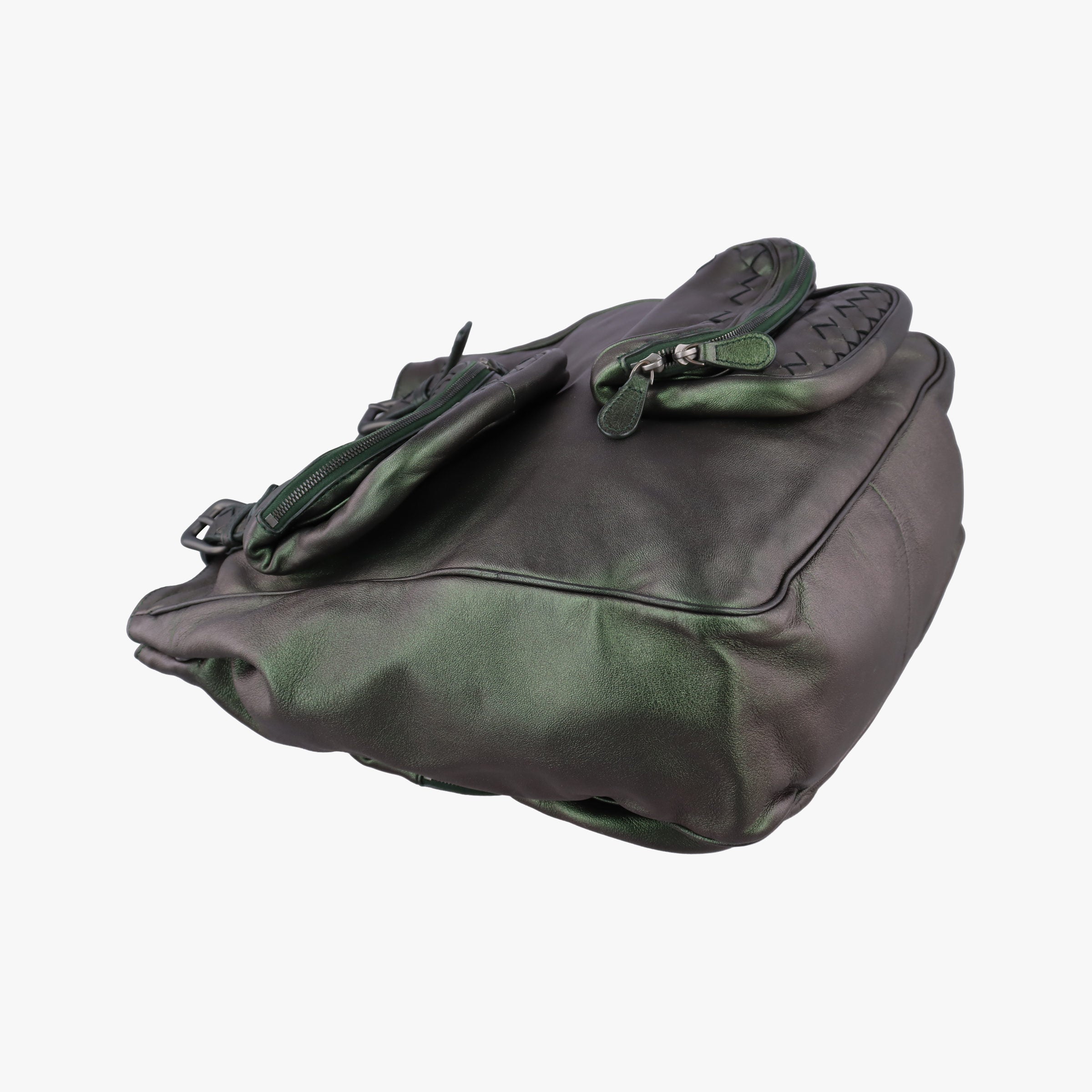 Secondhand Bottega Veneta Iridescent Scarabee Iridescent Multi Pocket Tote  Iridescent Green Leather  shoulderbag | stylenewstar