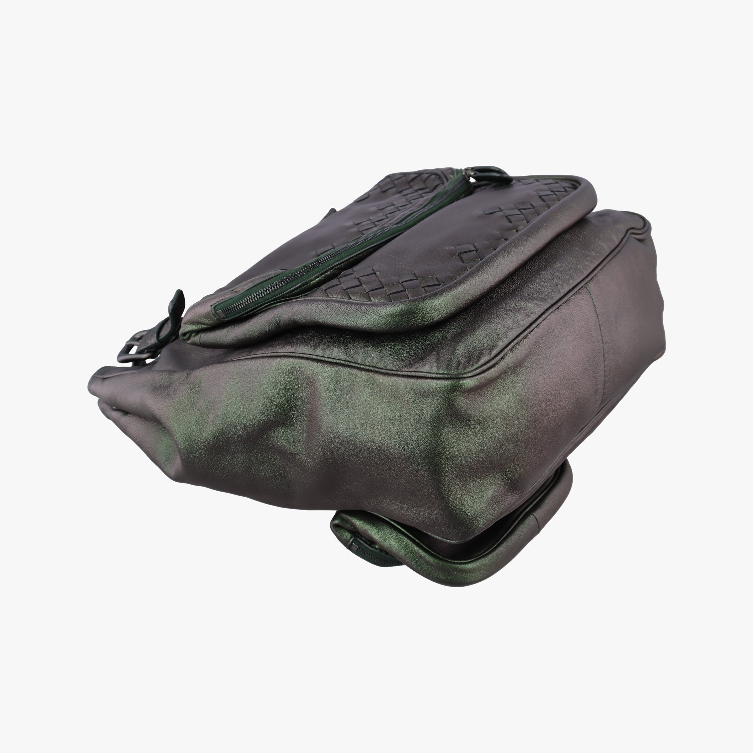 Secondhand Bottega Veneta Iridescent Scarabee Iridescent Multi Pocket Tote  Iridescent Green Leather  shoulderbag | stylenewstar