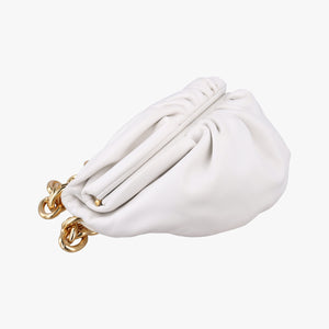 Secondhand Bottega Veneta THE Chain Pouch White lambskin  shoulderbag | stylenewstar