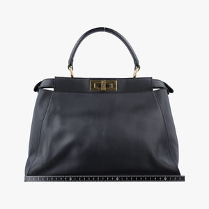 Pre-owned Fendi PEEKABOO Black Leather 8BN226 shoulderbag | stylenewstar