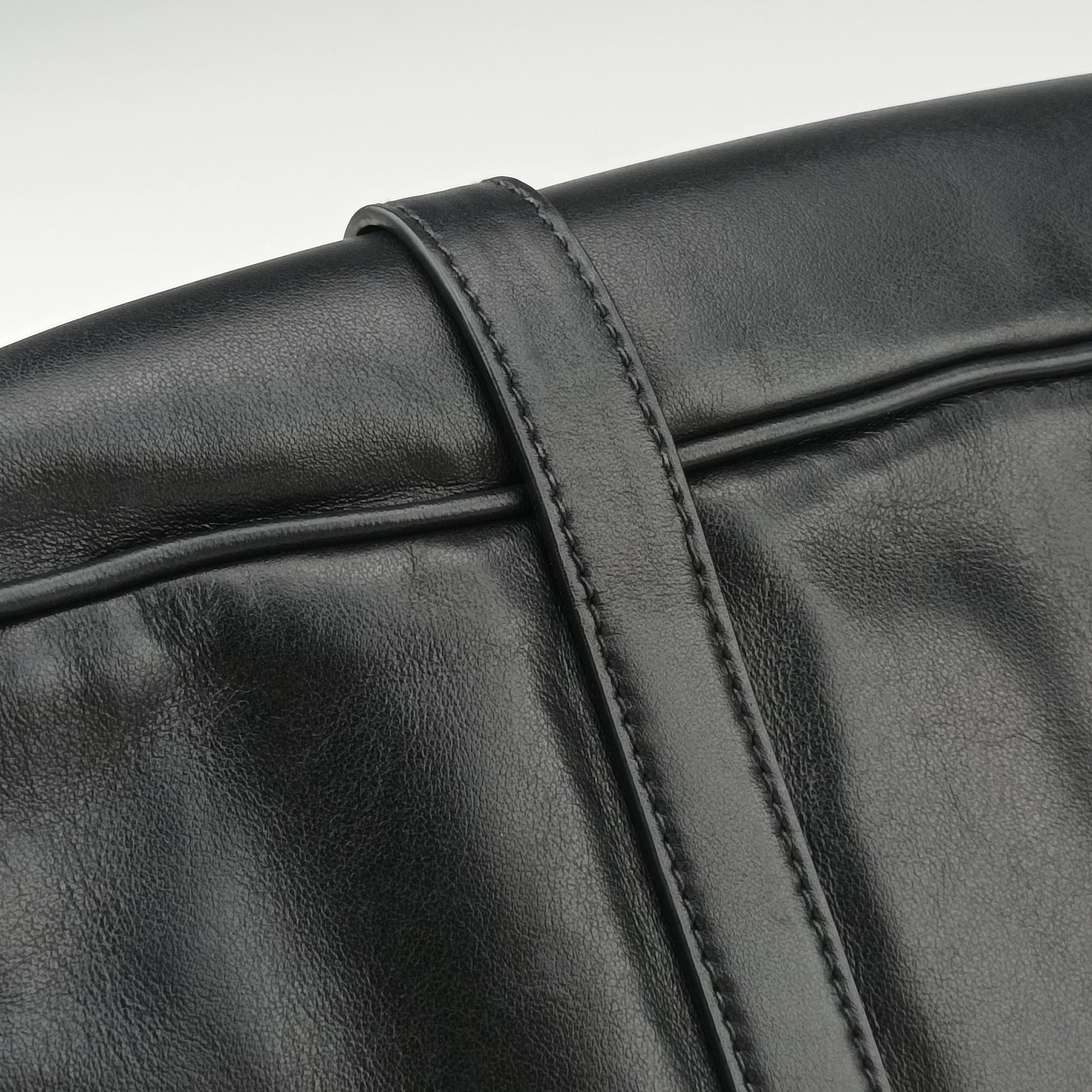 Pre-owned Prada Vitello Daino Logo Black Leather BN1903 shoulderbag | stylenewstar