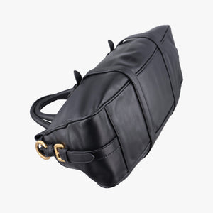 Pre-owned Prada Vitello Daino Logo Black Leather BN1903 shoulderbag | stylenewstar