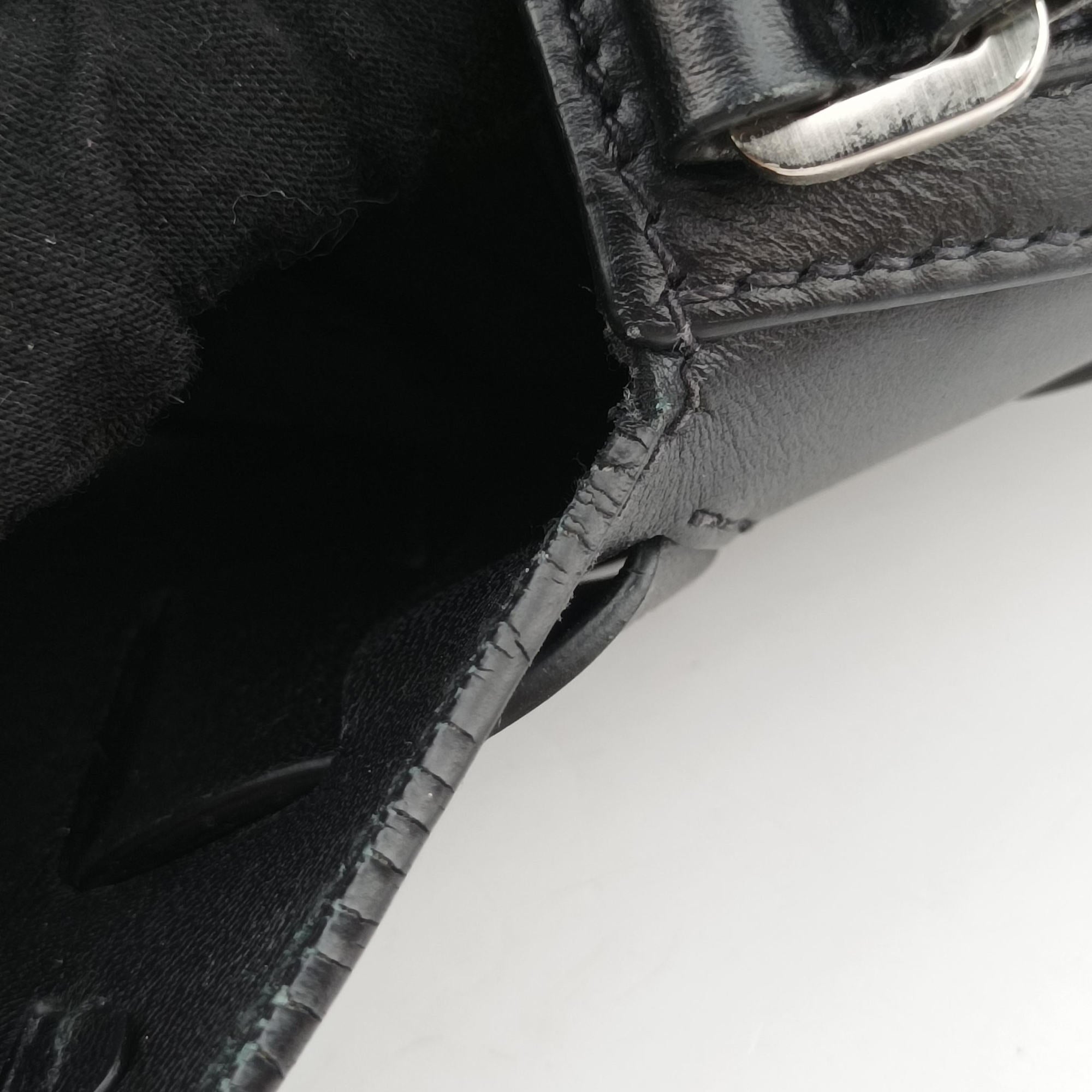 Pre-owned Bottega Veneta Vitello Intreccio Tress Black Leather  shoulderbag | stylenewstar