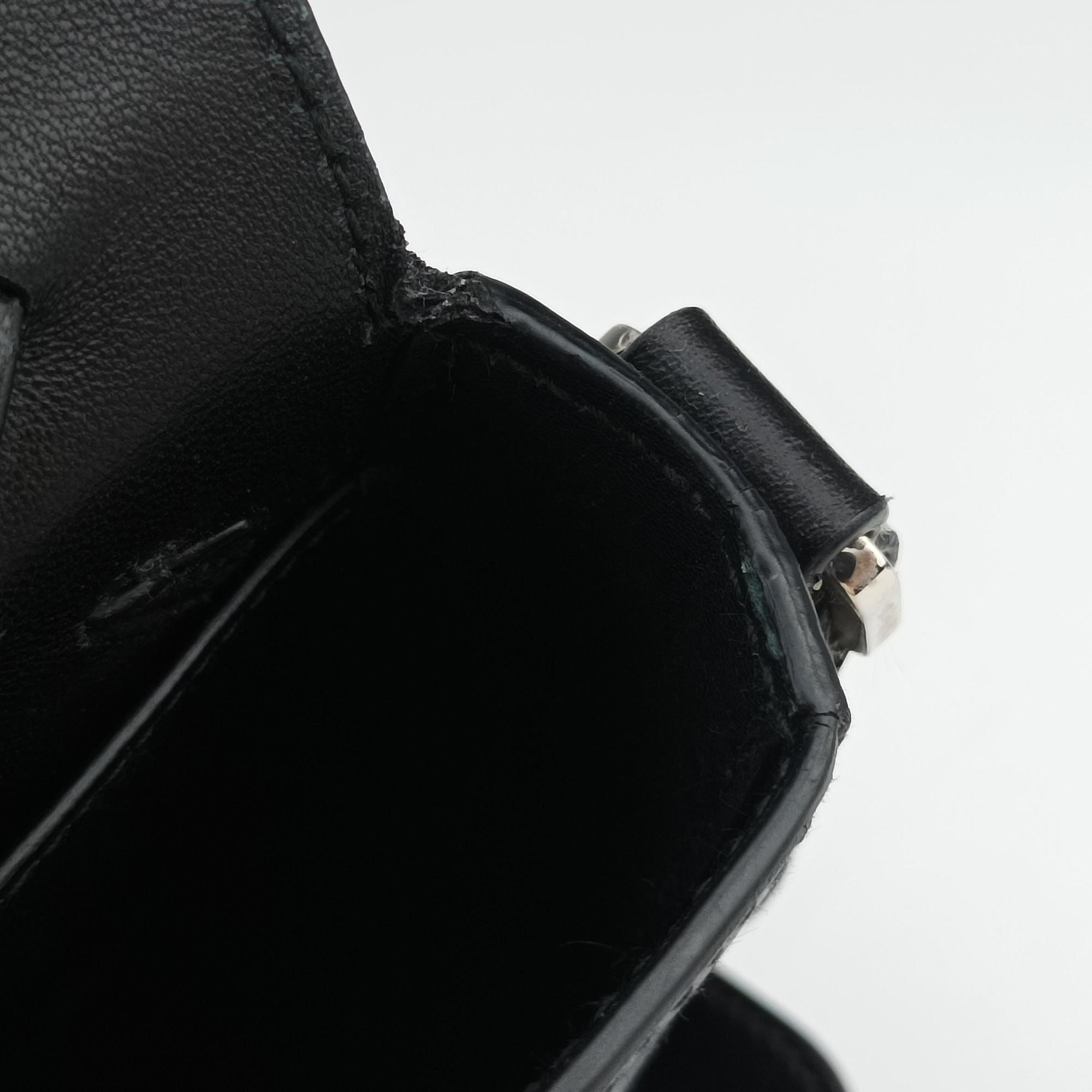Pre-owned Bottega Veneta Vitello Intreccio Tress Black Leather  shoulderbag | stylenewstar