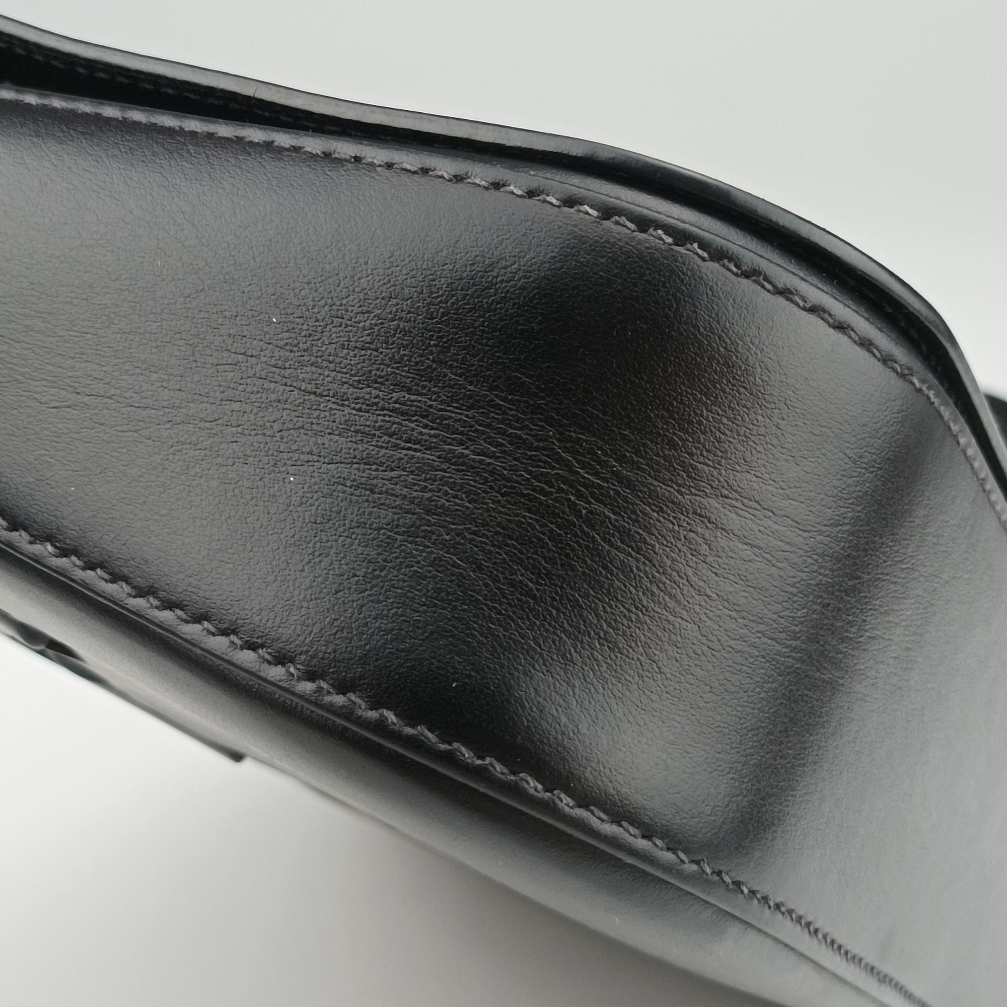 Pre-owned Bottega Veneta Vitello Intreccio Tress Black Leather  shoulderbag | stylenewstar