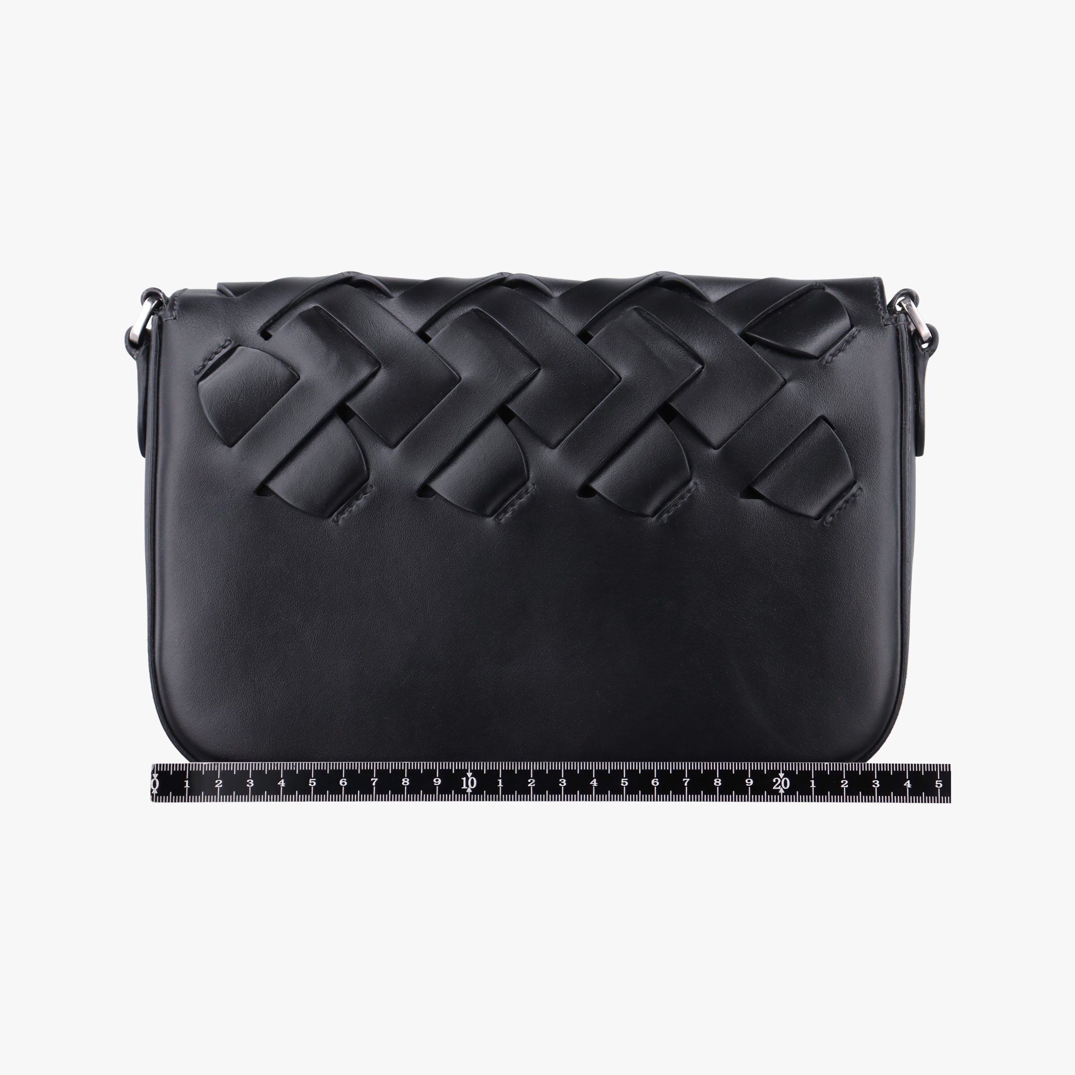 Pre-owned Bottega Veneta Vitello Intreccio Tress Black Leather  shoulderbag | stylenewstar
