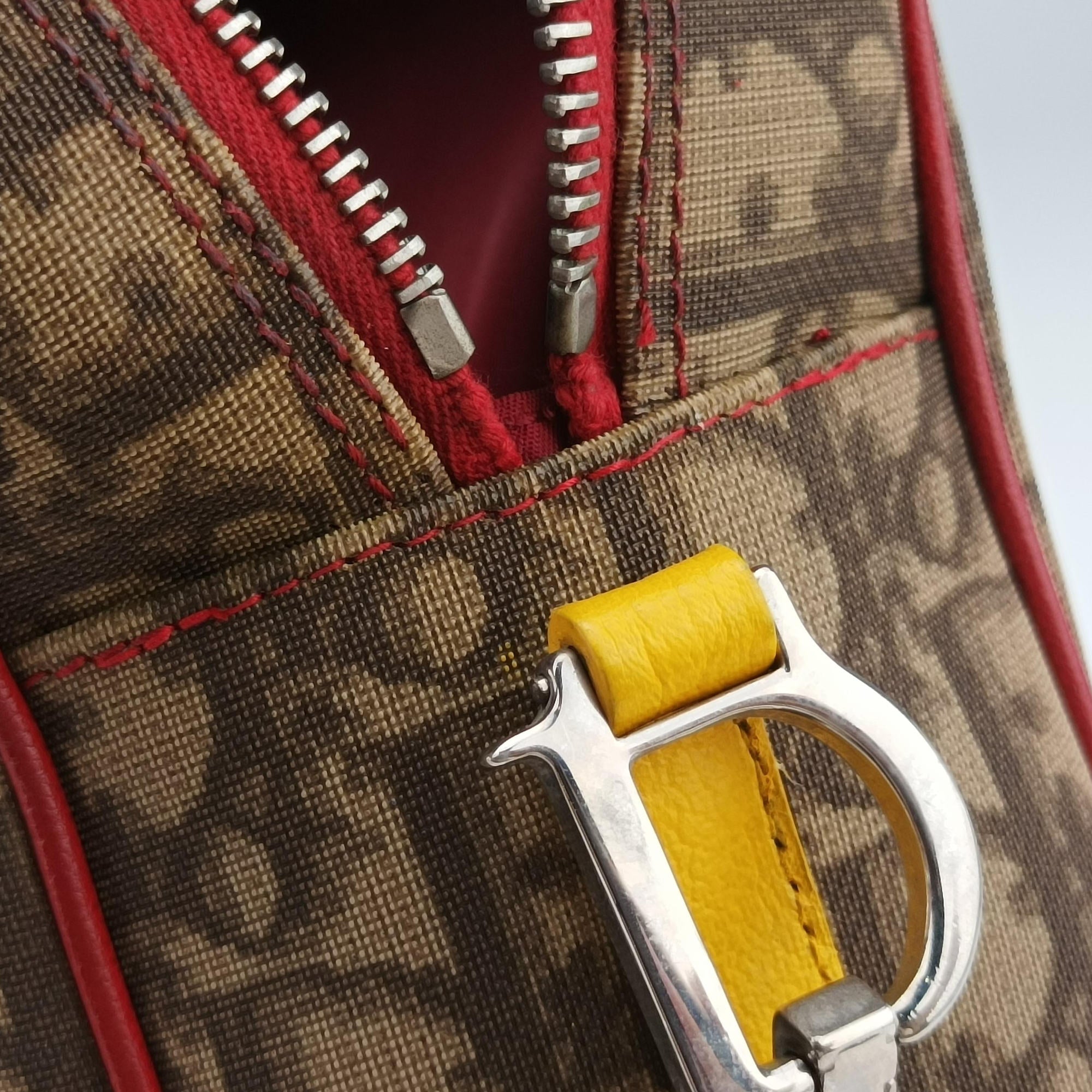 Pre-owned Christian Dior Rasta Trotter Messenger beige×Multicolour PVC coated canvas  shoulderbag | stylenewstar
