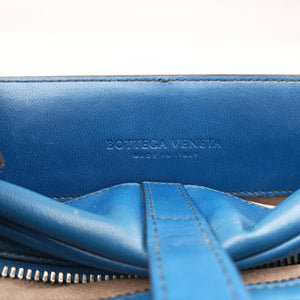 Pre-owned Bottega Veneta Intrecciato Blue lambskin  shoulderbag | stylenewstar