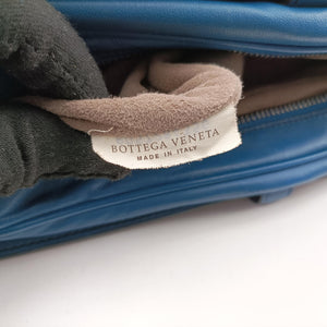 Pre-owned Bottega Veneta Intrecciato Blue lambskin  shoulderbag | stylenewstar