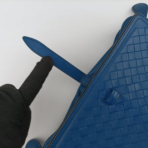 Pre-owned Bottega Veneta Intrecciato Blue lambskin  shoulderbag | stylenewstar