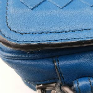 Pre-owned Bottega Veneta Intrecciato Blue lambskin  shoulderbag | stylenewstar