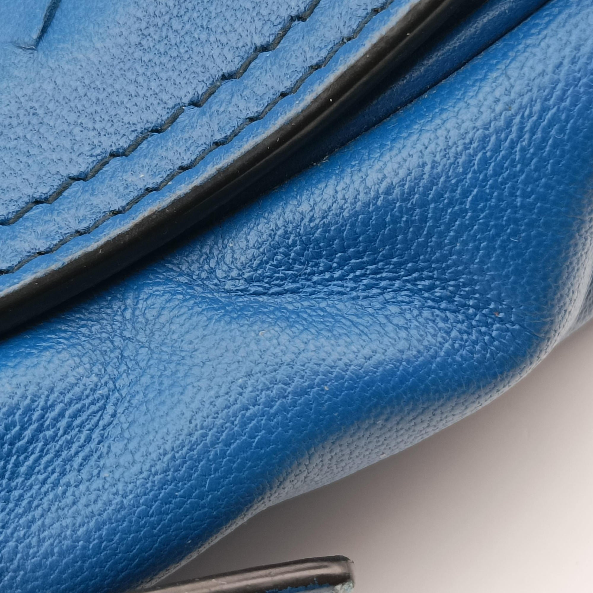 Pre-owned Bottega Veneta Intrecciato Blue lambskin  shoulderbag | stylenewstar